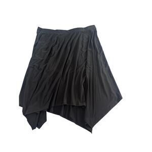 Lane Bryant Black Sharkbite Hem Skirt | Flowy Pull-On Midi | Size 22/24